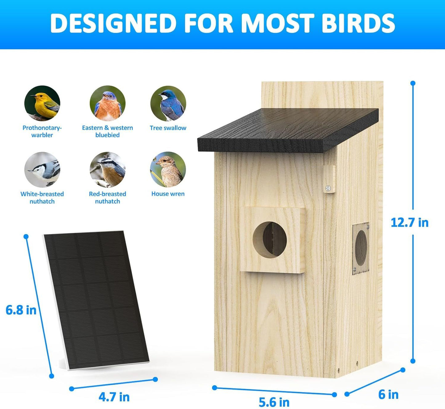 Smart Bird Houses For Outside Solar Powered,4MP Birdhouse Camera For Outdoors, Watch Bird Nesting & Hatching In Real Time, AI Identify Bird Behavior & Create, DIY Ideal Gift - DropOnline.co