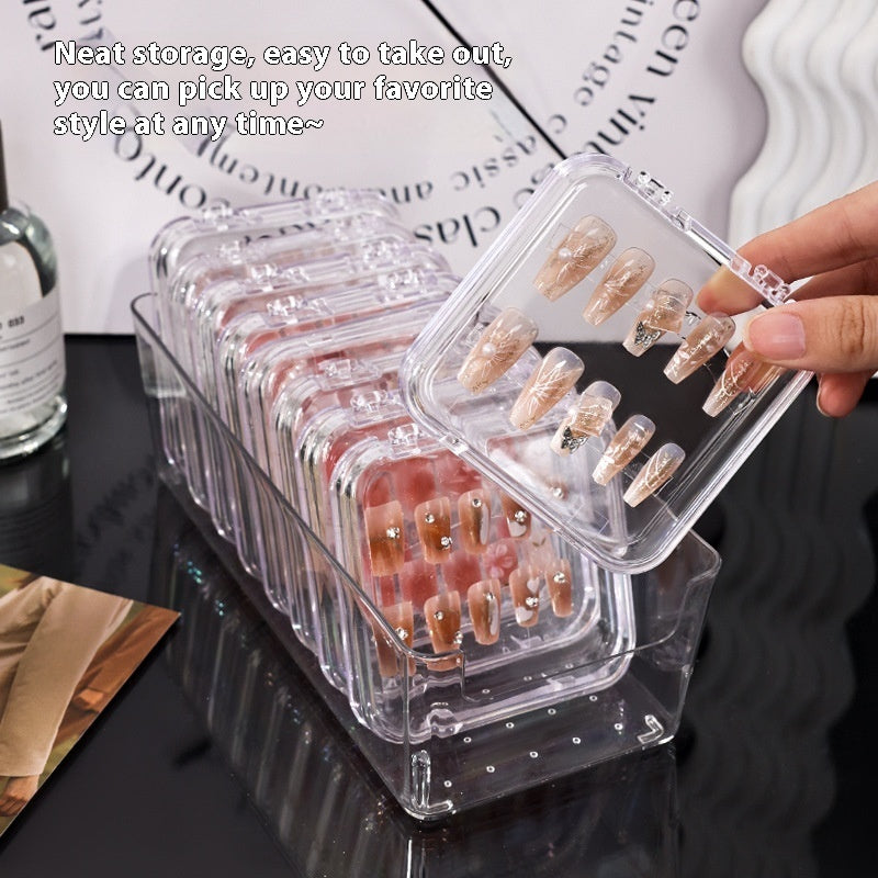 Transparent Manicure Small Wear Nail Box Handmade Nail Storage Box - DropOnline.co