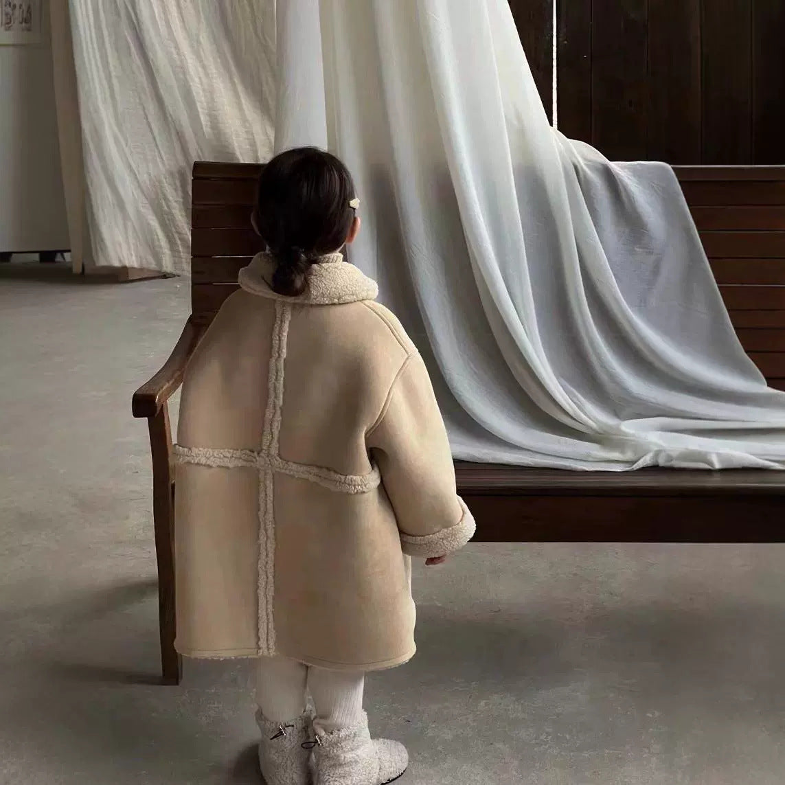 Girls' Coat Thick Lambswool Warm Coat Outerwear - DropOnline.co