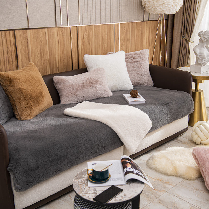 Autumn And Winter Sofa Cushion Warm Plush Rabbit - DropOnline.co