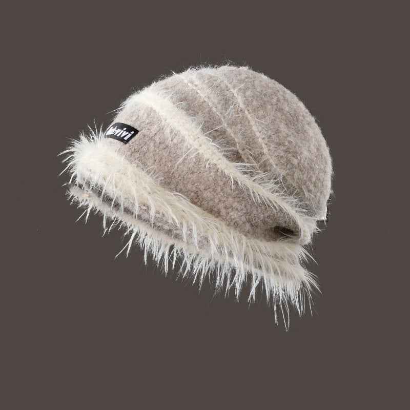 Korean Style Autumn Winter Scarf - Plush Knitted Mixed Color Stripe Warm Scarf