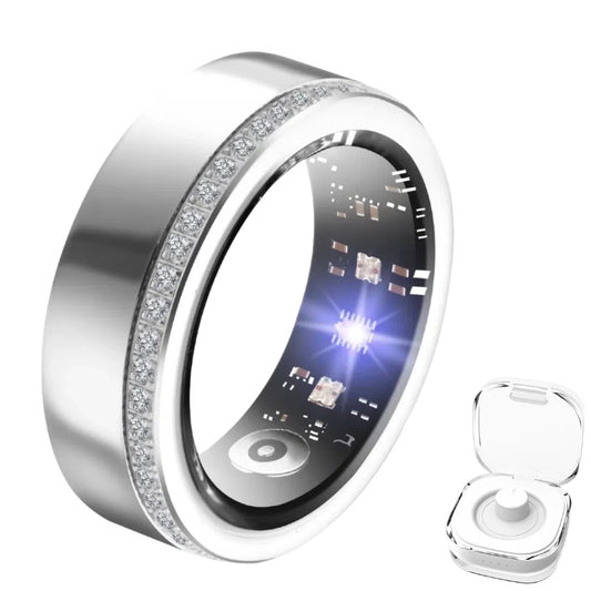2025 New Smart Ring For Women Luxury Elegant Diamond Ring With Visible Tech Core Heart Rate Sleep Tracker Fitness Health Monitor IP68 Waterproof  Compatible - DropOnline.co