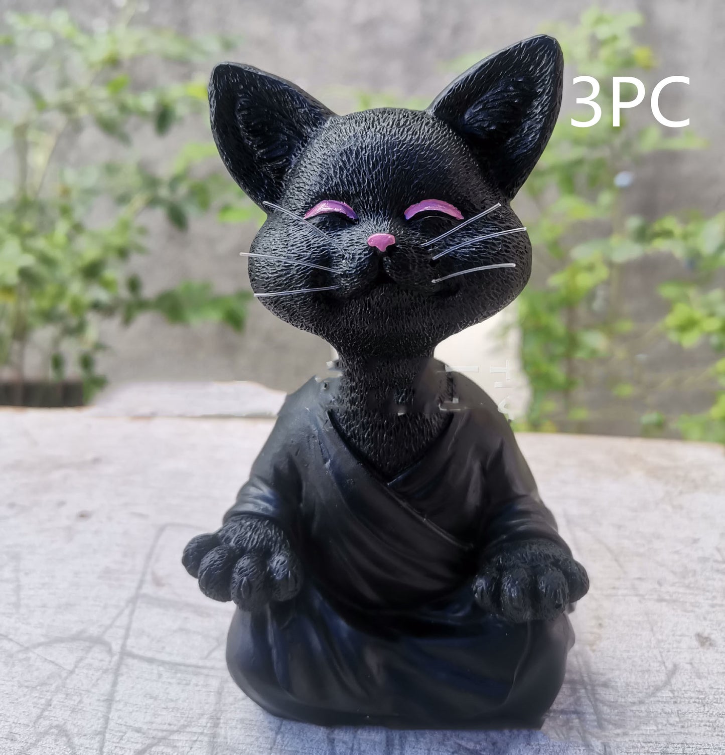 Whimsical Black Buddha Cat Figurine Meditation Yoga Collectible Happy Cat Decor Home Garden Decoration Garden Ornament - DropOnline.co