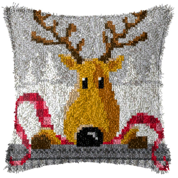 Diy Handmade Christmas Cushion Wool Embroidered Pillow Material Package - DropOnline.co