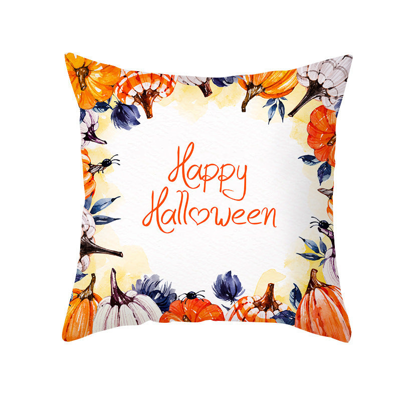 Halloween Pumpkin Letter Fleece Cushion Cover - DropOnline.co