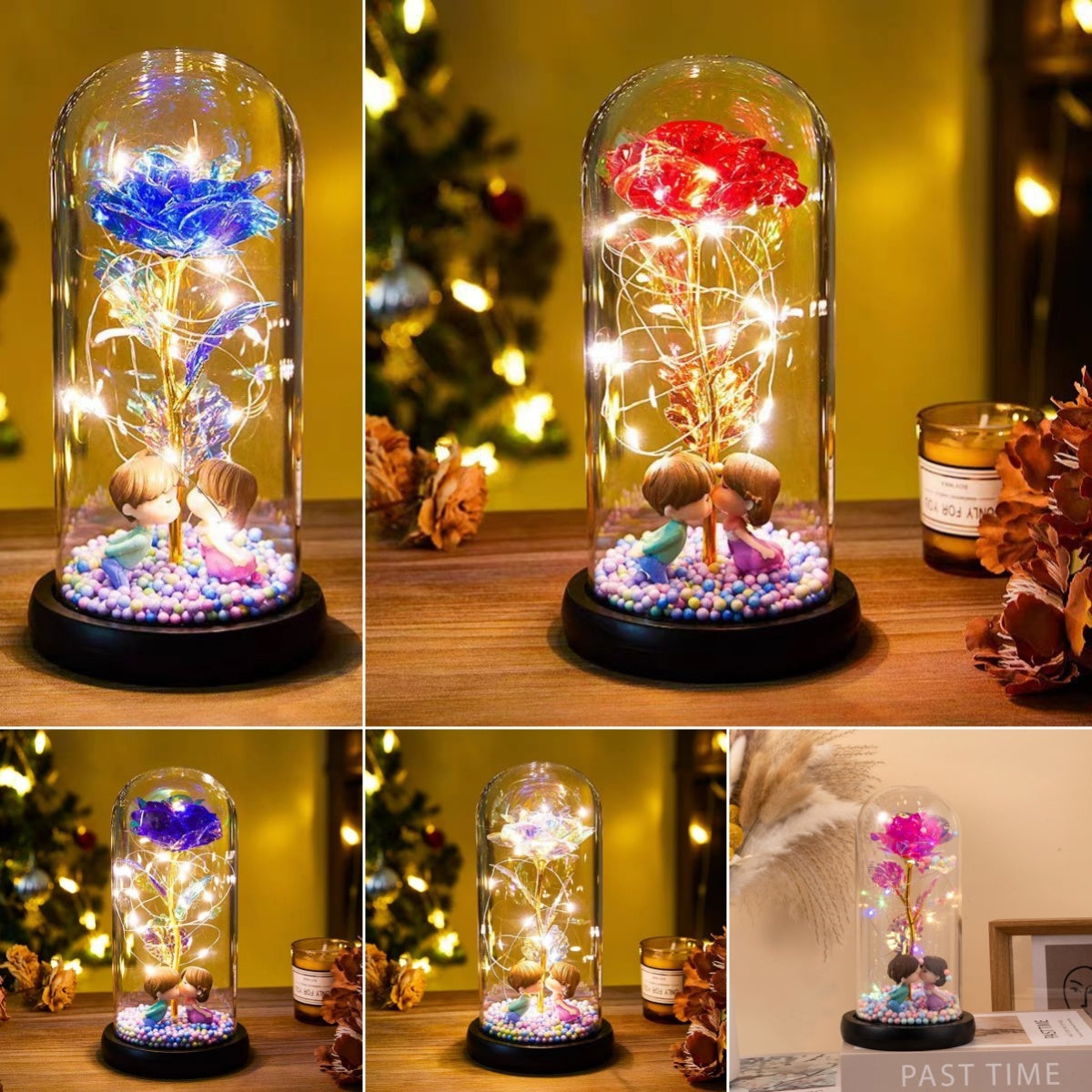 Eternal Rose LED Light Foil Flower In Glass Cover Night Lights Valentines Day Gifts Lamp Decor For For Home Bedroom Wedding Gift Valentine's Day Gifts - DropOnline.co