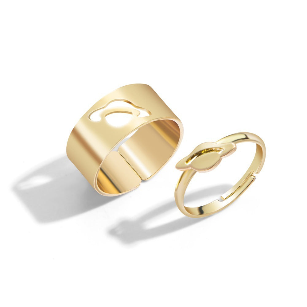 Hot Selling Creative Personality Butterfly 2-Piece Ring Set - Punk Style Couple Rings - DropOnline.co