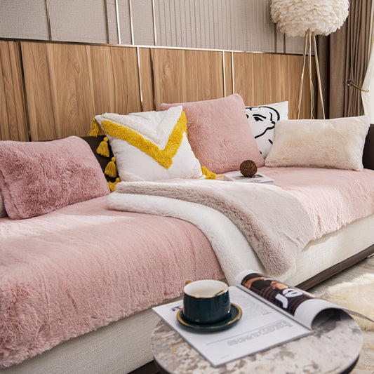 Autumn And Winter Sofa Cushion Warm Plush Rabbit - DropOnline.co