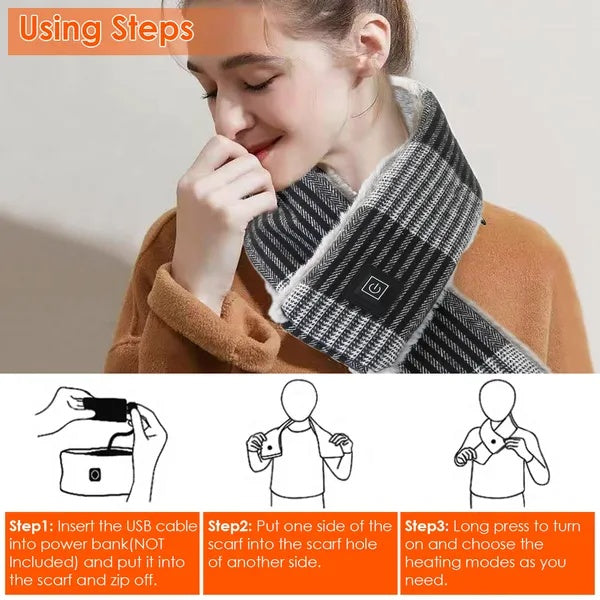 USB Electric Heated Scarf - Winter Neck Wrap with Heating Technology - DropOnline.co