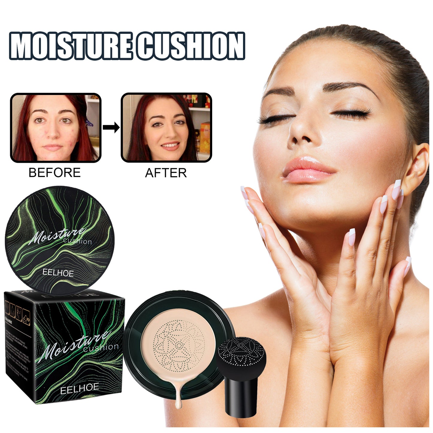 Mushroom Head Air Cushion Natural BB Cream Covers Facial Blemishes And Brightens Natural Nude Makeup Foundation Cream - DropOnline.co
