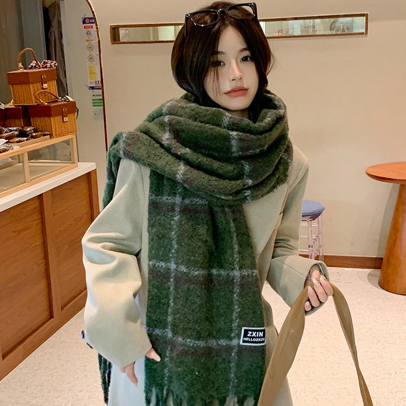 Fashion Scarf - Casual Plaid Printed Warm Neck Protection Scarf - DropOnline.co