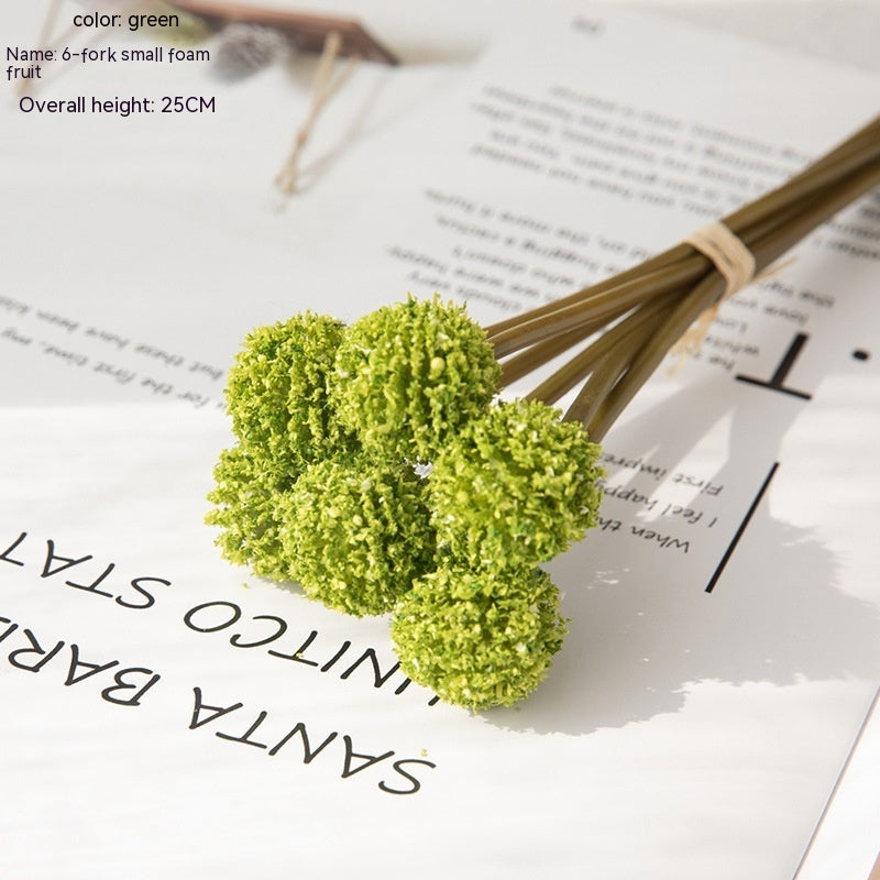 Foam Fruit Artificial Flower Bouquet - 6-Head 25cm Decorative Floral Arrangement for Home - DropOnline.co