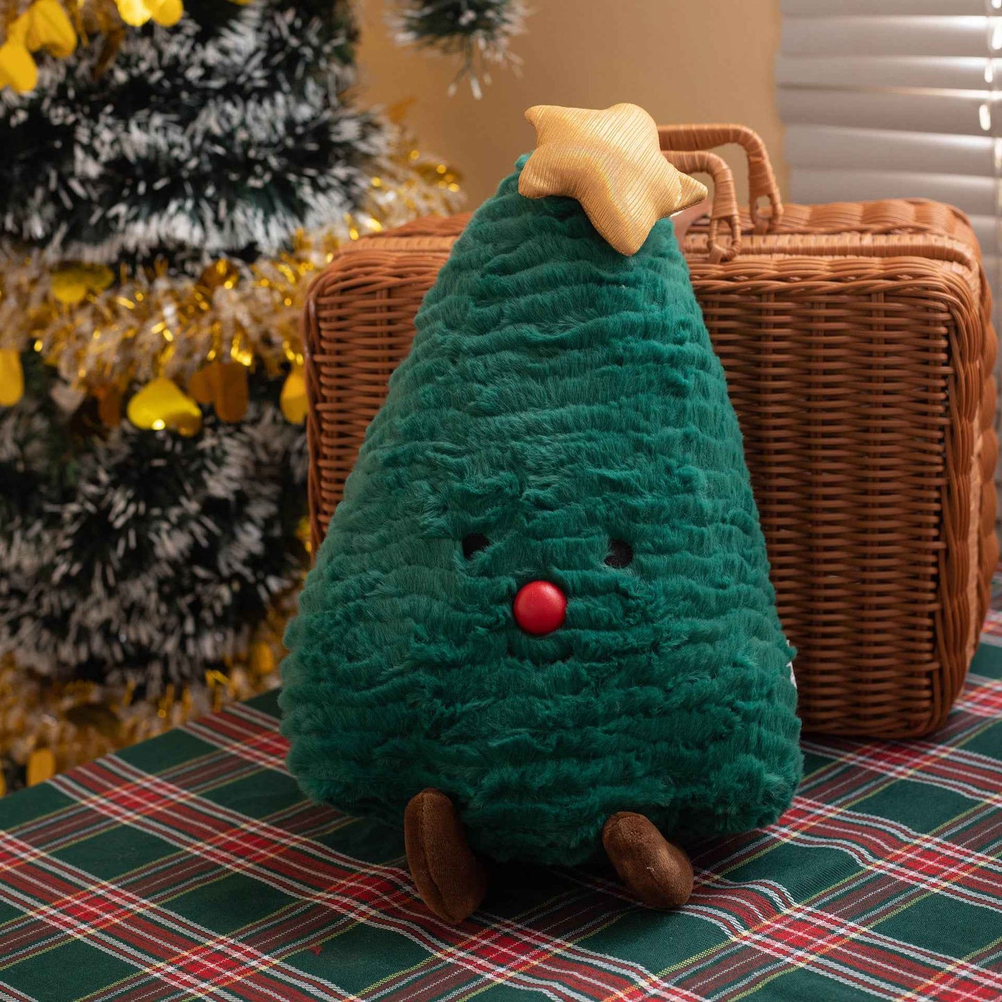 Plush Pillow Christmas Tree Decorative Gift Doll - Holiday Cushion