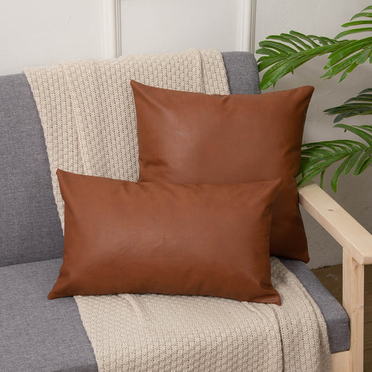 Leather Pillowcase Cushion Sofa Cushion Pillow Cover - DropOnline.co