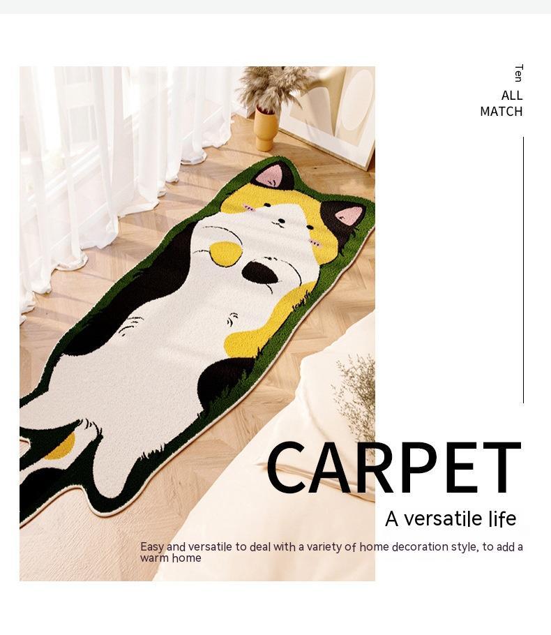 Cartoon Carpet Bedroom Bedside Blanket Window Cushion Washable Cashmere Room Foot Mat - DropOnline.co