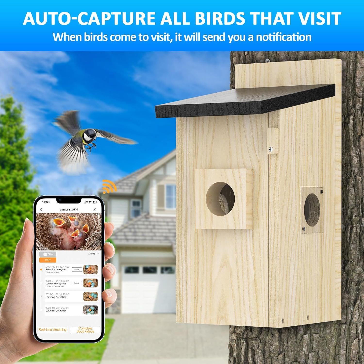 Smart Bird Houses For Outside Solar Powered,4MP Birdhouse Camera For Outdoors, Watch Bird Nesting & Hatching In Real Time, AI Identify Bird Behavior & Create, DIY Ideal Gift - DropOnline.co