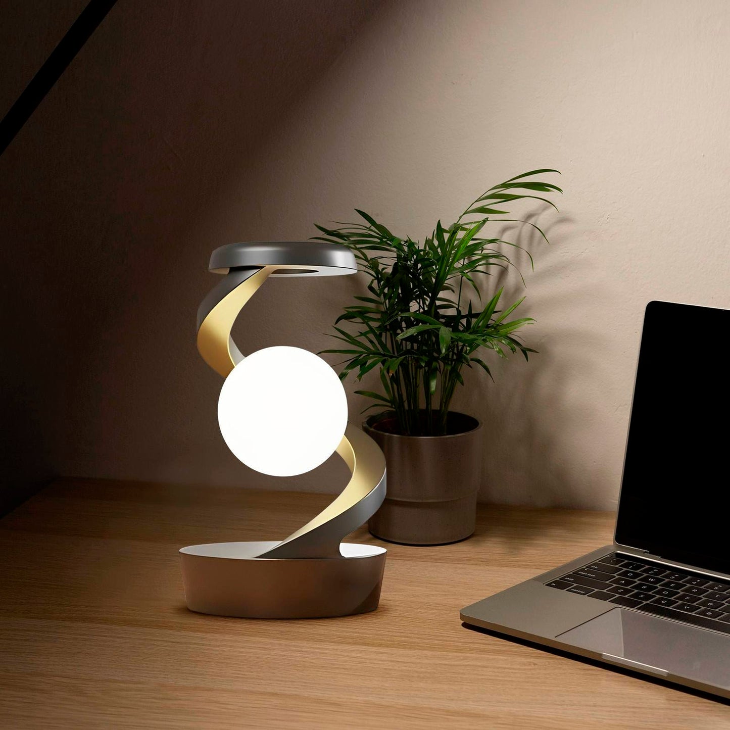 Rotating Moon Desk Lamp With Phone Wireless Charging Sensor Control Table Lamps Decorative Desktop Lamp Small Night Lamp Home Decor - DropOnline.co