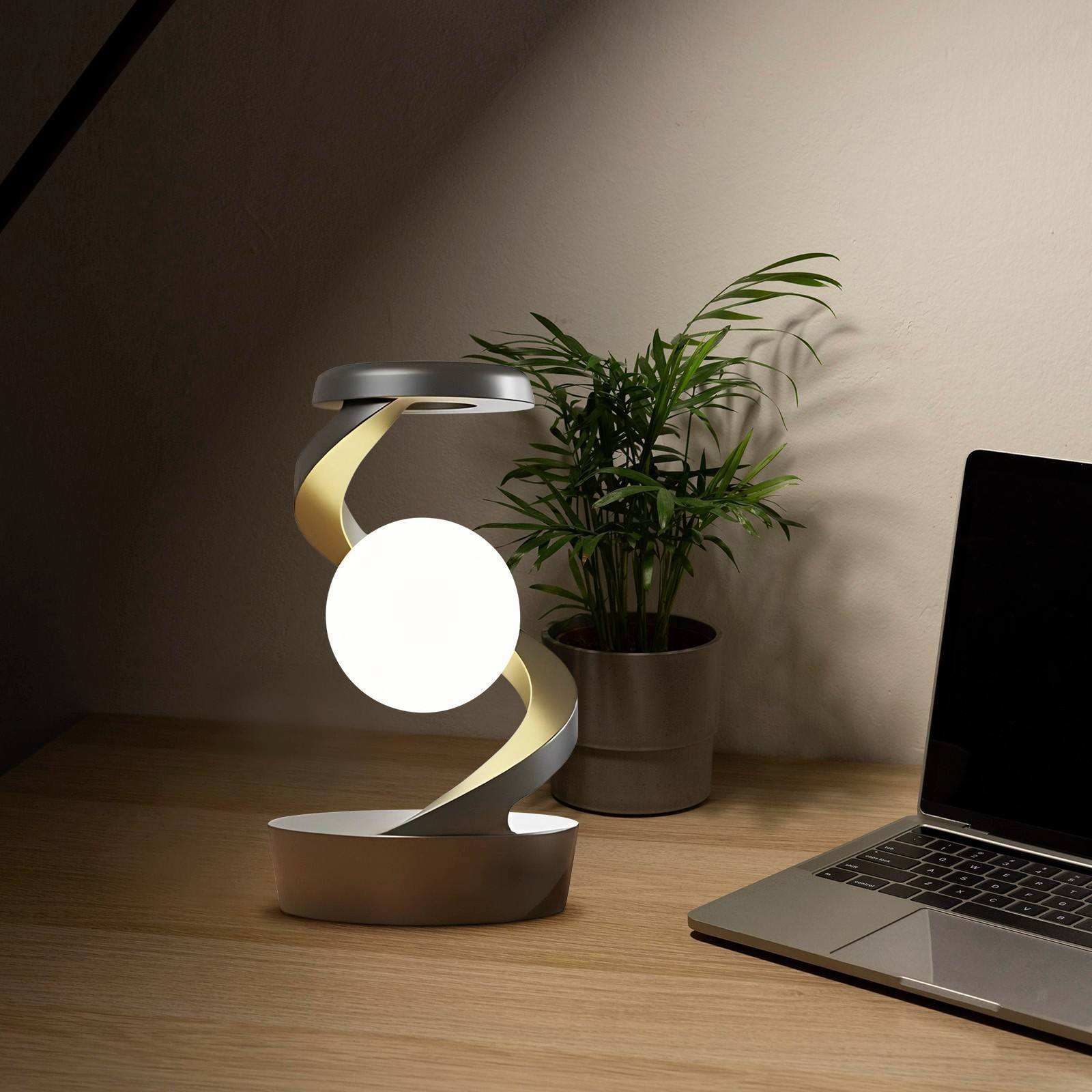 Rotating Moon Desk Lamp With Phone Wireless Charging Sensor Control Table Lamps Decorative Desktop Lamp Small Night Lamp Home Decor - DropOnline.co