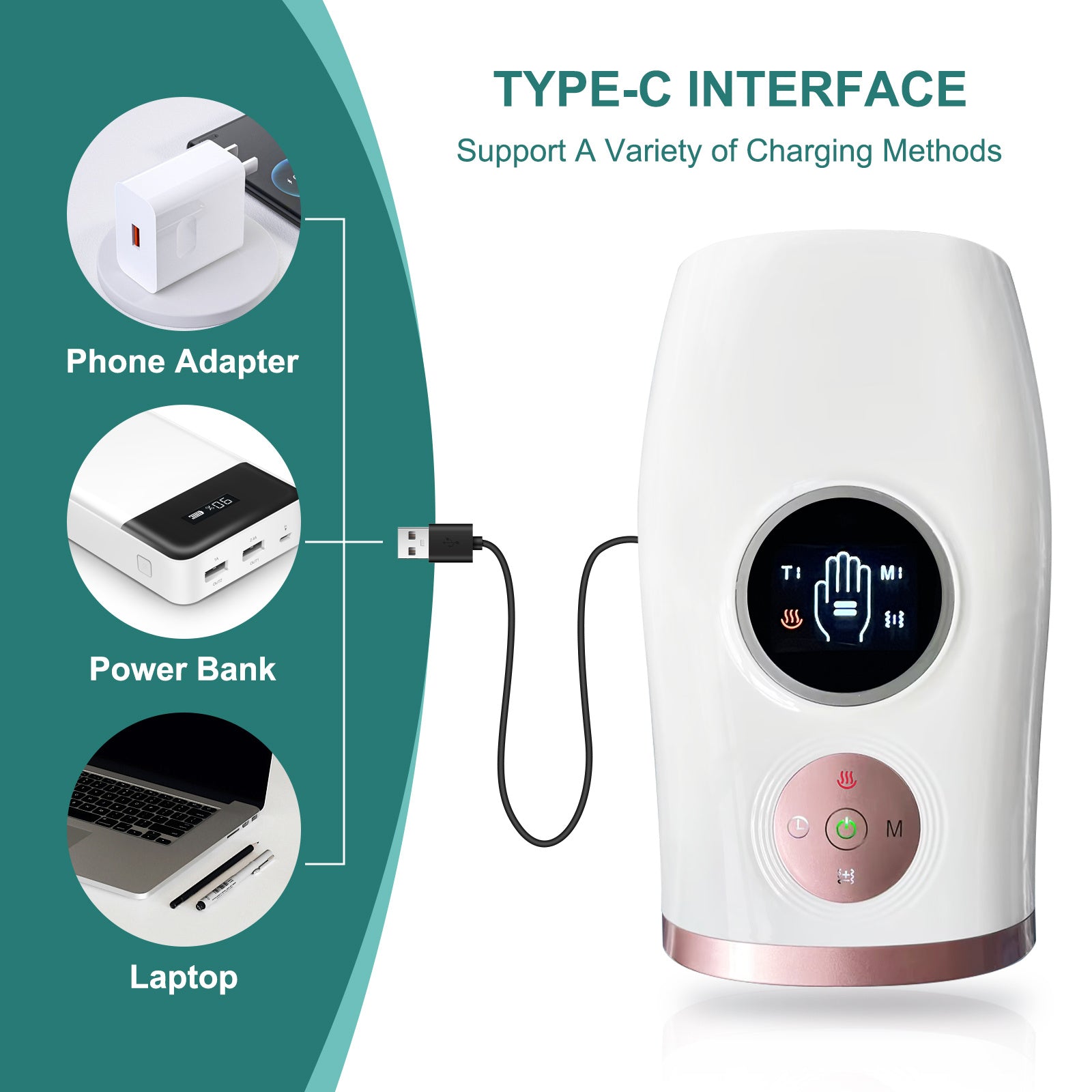 3-Speed Hand Massager With Heat, Air Compression & 30-Min Timer, Portable & Relaxing - DropOnline.co