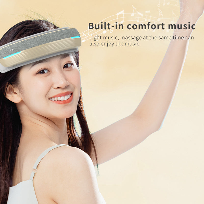 Foldable Heated Head Massager With Air Compression, Music & USB Charging, Portable & Relaxing - DropOnline.co