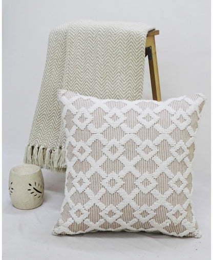 Decorative Beige Accent Throw Pillow  20"x20"