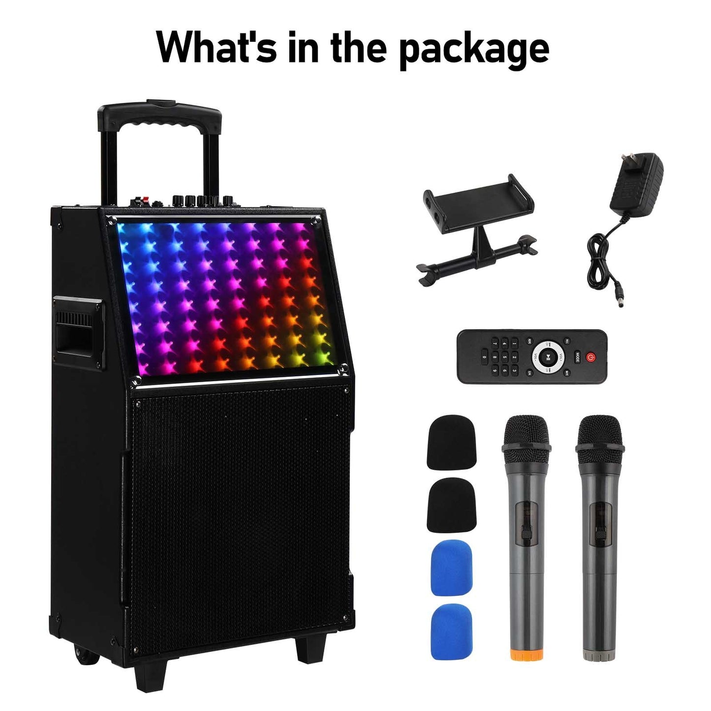 12in 60W LED Spectrum Light Bluetooth Remote Control Rod Speaker - DropOnline.co