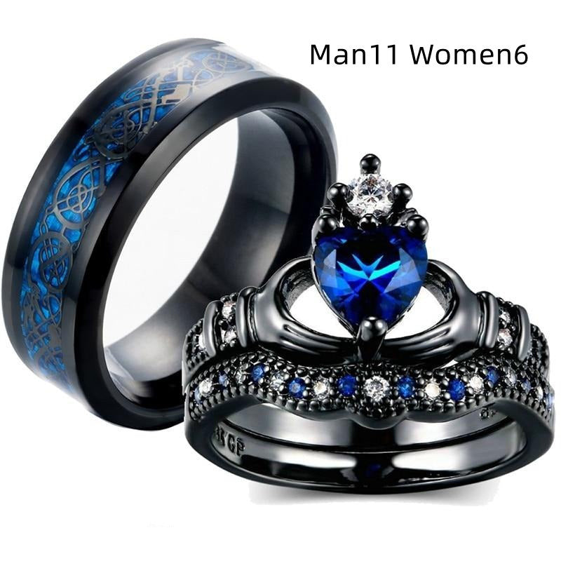 Crown love sapphire female ring - DropOnline.co