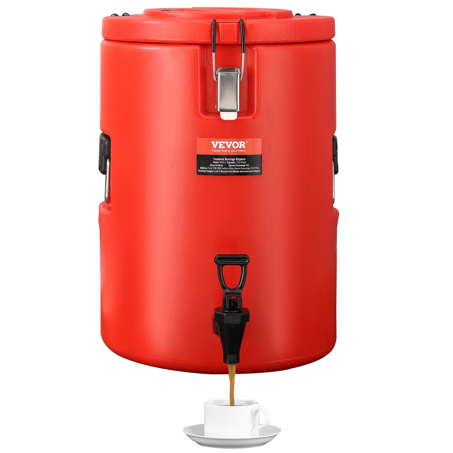 VEVOR Stainless Steel Insulated Beverage Dispenser, 4.5 Gallon 17.2 Liter, Thermal Hot And Cold Drink Server Dispenser With Spigot Handle, Food-grade For Hot Tea Coffee Water Restaurant Drink Shop - DropOnline.co