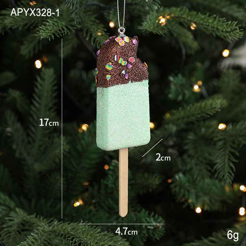 Creative Foam Ice Cream & Mushroom Christmas Tree Ornaments - Pastoral Style Pendants - DropOnline.co