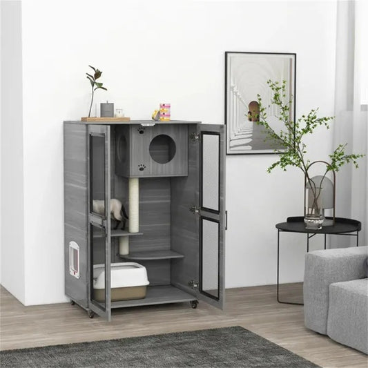 Cat Villa, Cat Apartment With Wheels - DropOnline.co