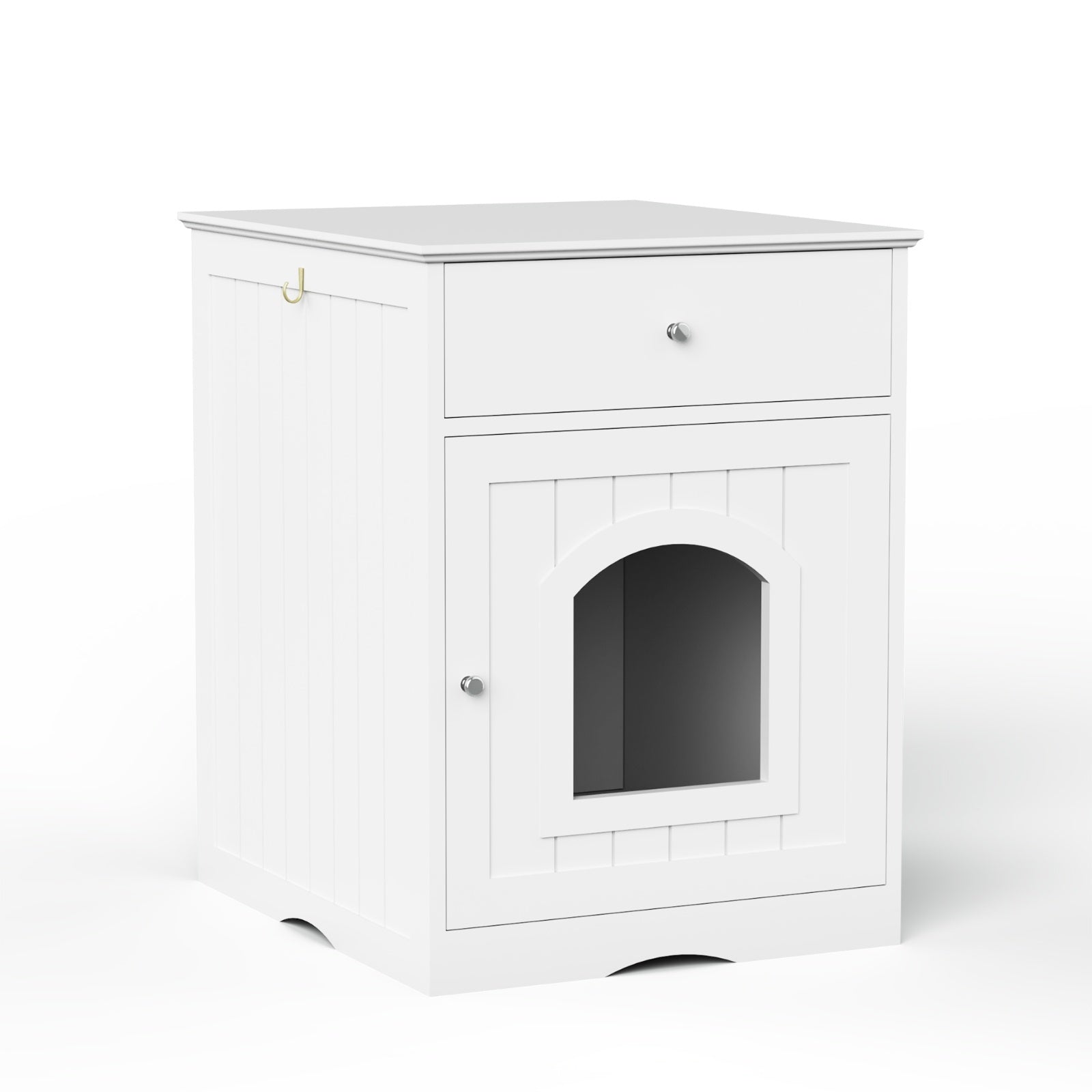 Wooden Pet House Cat Litter Box Enclosure, Side Table, Indoor Crate - DropOnline.co