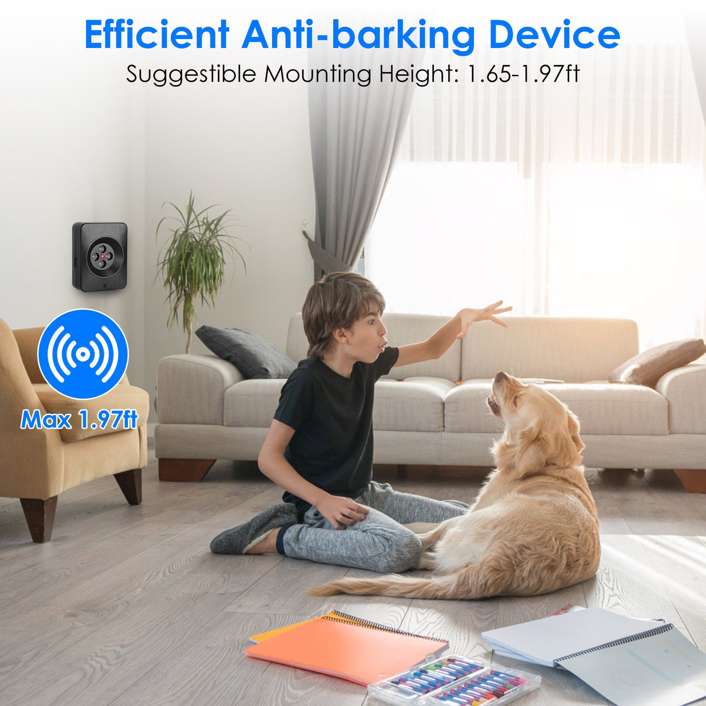 1Pc Ultrasonic Anti Barking Device Indoor Outdoor Dog Bark Control With 3 Frequency Levels Max 32.8Feet Sensing Distance For Most Dog Sizes - DropOnline.co