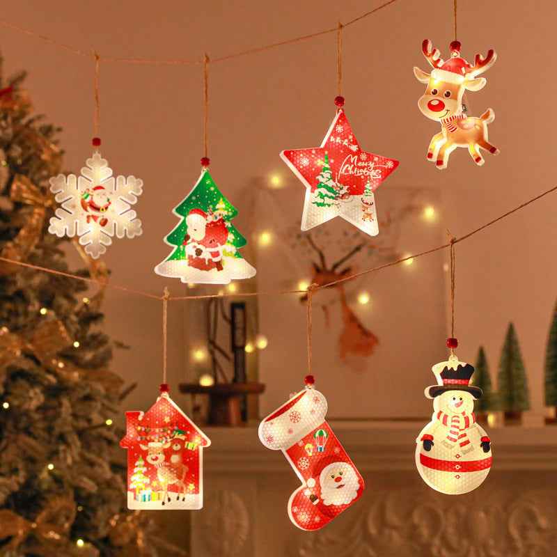Christmas LED Shape Lights - Elk Tree Snowman Bar Atmosphere Interior Decoration - DropOnline.co