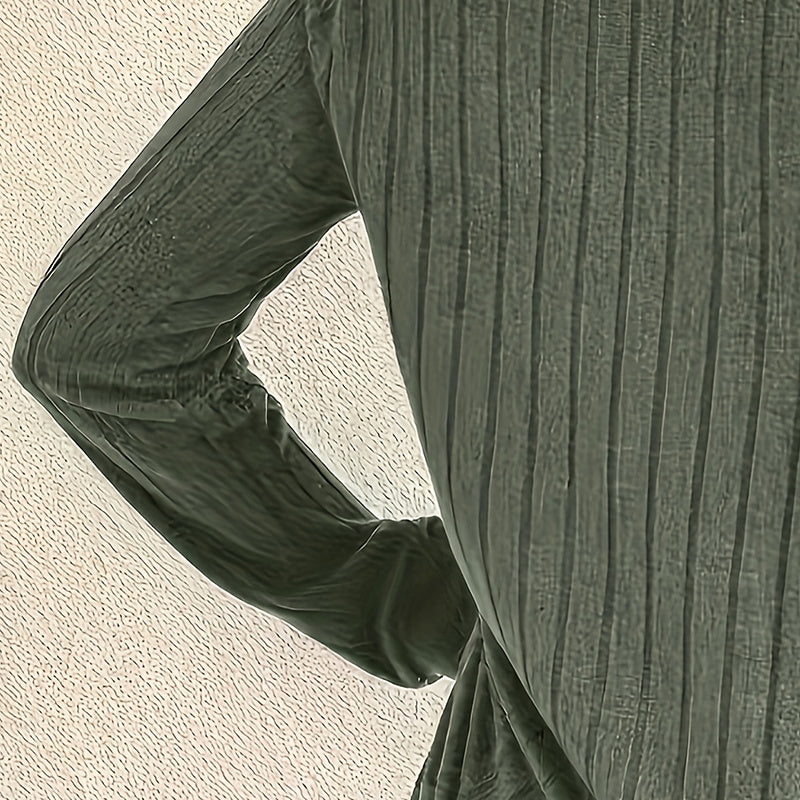 Women's Long Sleeve Blouses Shirts With Ribbed Knit Work Office Basic Tops - DropOnline.co