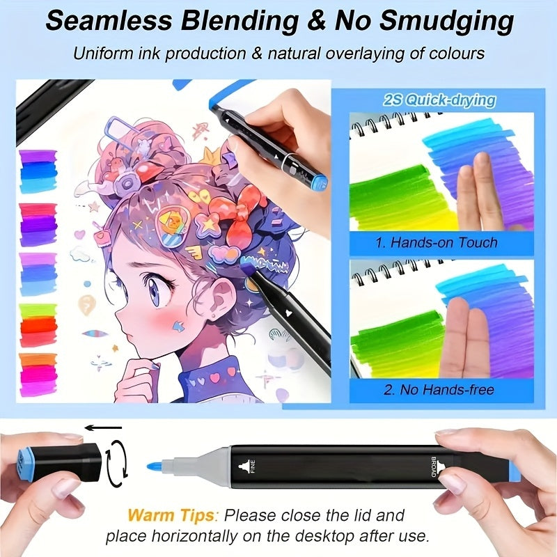 Alcohol Markers 120  Healthy Bright Professional Multi Colour Pens All Children Fold Color Naturally Colour Markers Oil-Based Scientific Purity Permanent Marker Pen - DropOnline.co