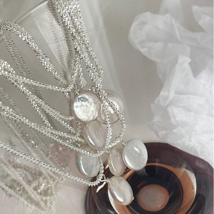 S925 Sterling Silver Baroque Pearl Necklace - DropOnline.co