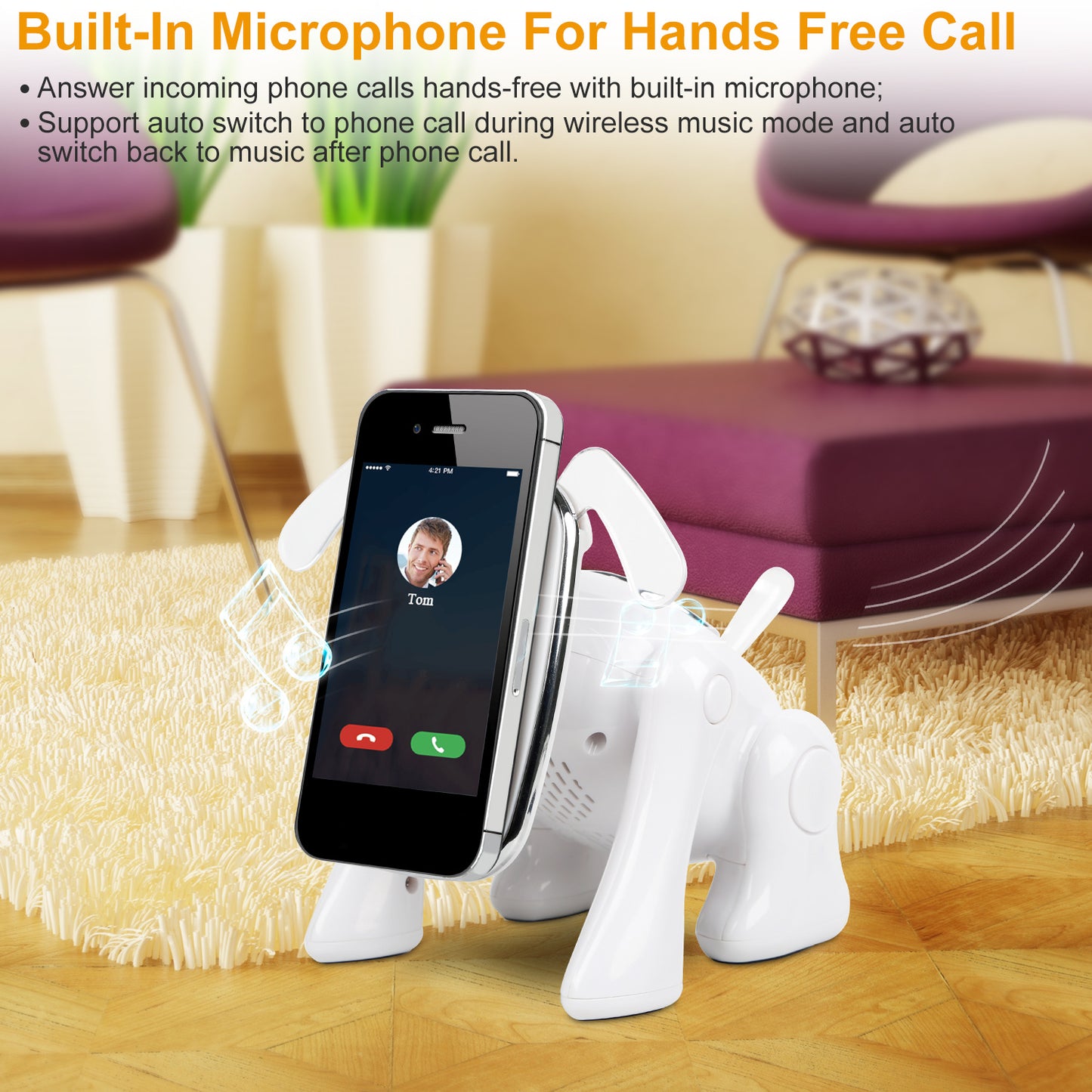 Puppy Dog Wireless Speaker Portable Mini Music Player Stereo Cute Animal Speaker With Built-In Mic FM Radio Stereo Bass MMC Card Slot USB Port For Cellphone Tablet - DropOnline.co