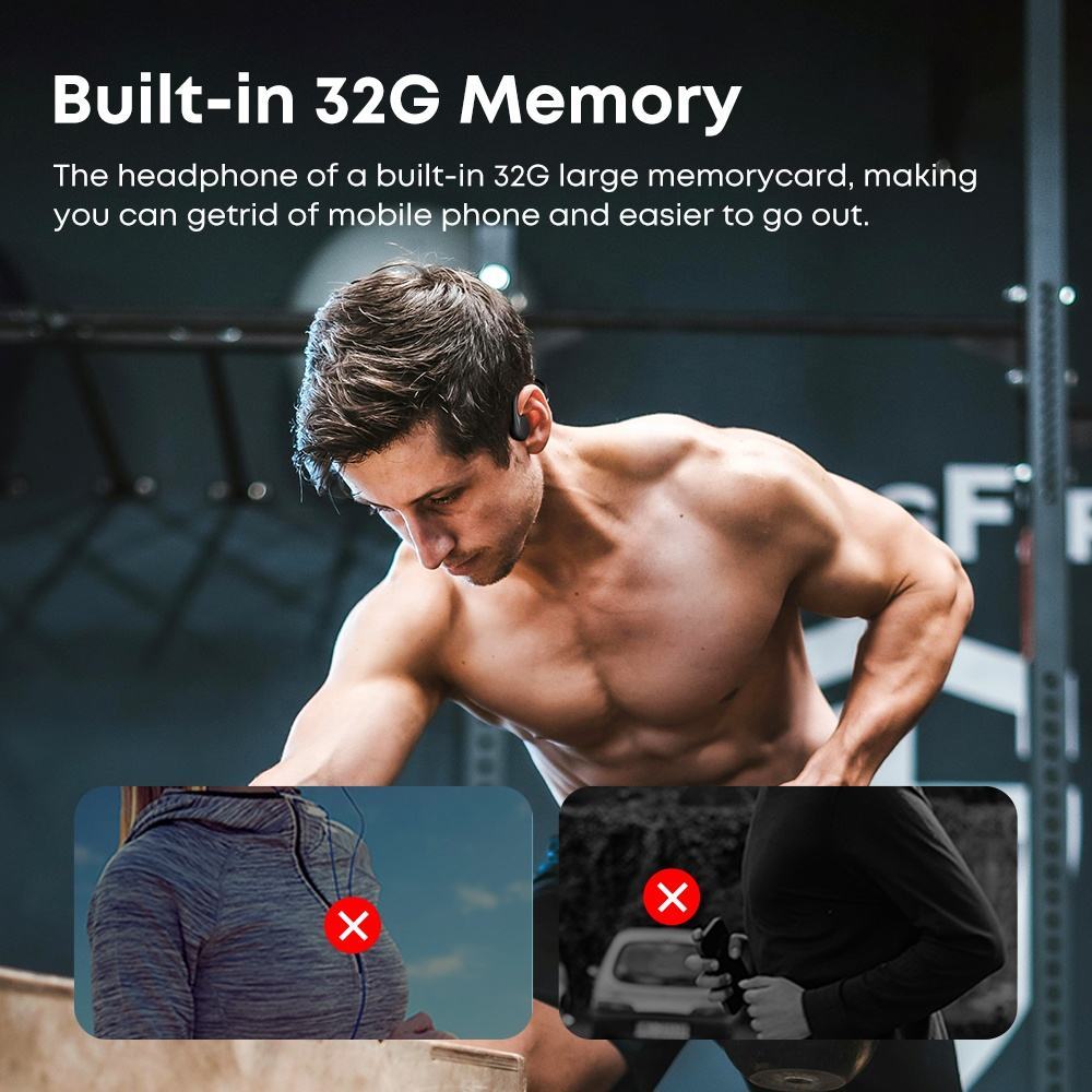 IPX8 Waterproof Headset Swimming Bluetooth Headphones With 32G TF Card Sports Wireless Earbuds Stereo Bone Conduction Earphone - DropOnline.co