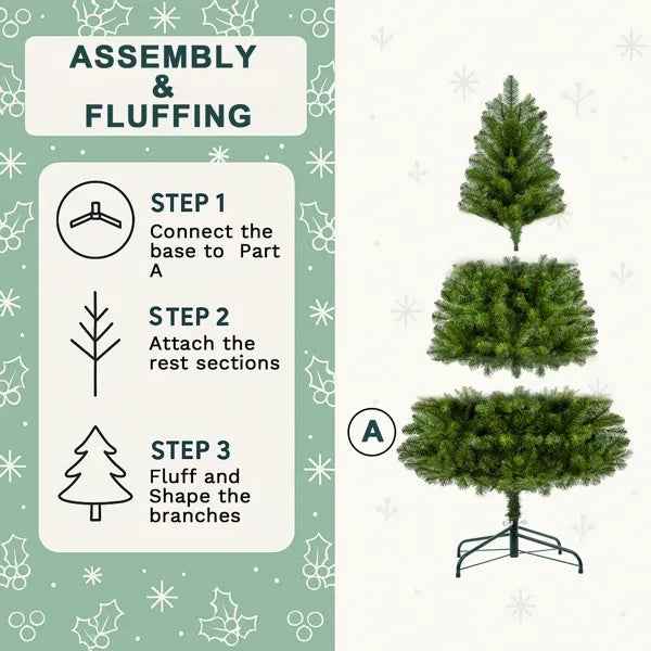 7FT Unlit Artificial Christmas Tree - 775 Tips Full PVC Branches with Sturdy Metal Stand - DropOnline.co