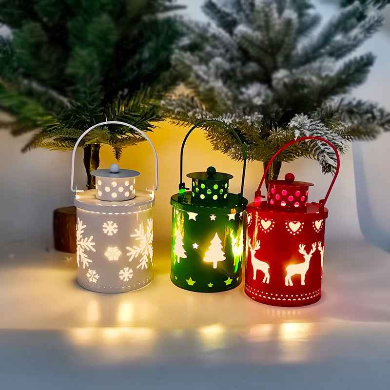 Christmas LED Candle Lantern - Nordic Style Electronic Wind Light Holiday Decoration - DropOnline.co