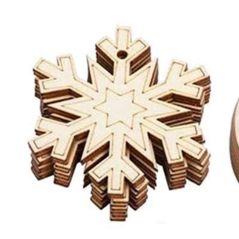 Blank Wooden Christmas Ornament Discs - DIY Craft Decoration Set with Pre-Drilled Holes