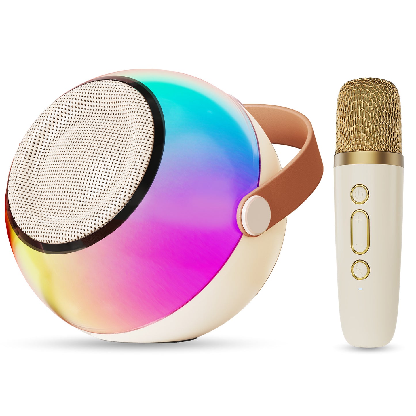 D25 Mini Karaoke Machine for Kids - Portable Bluetooth Speaker with Wireless Microphone & Lights - DropOnline.co
