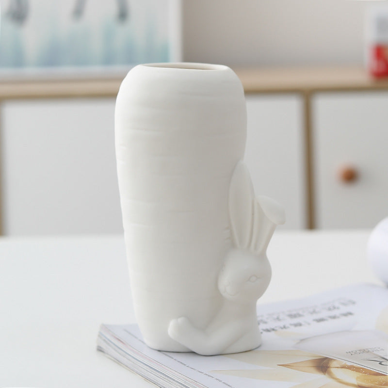 White Ceramic Vase Simple Home Decoration - DropOnline.co