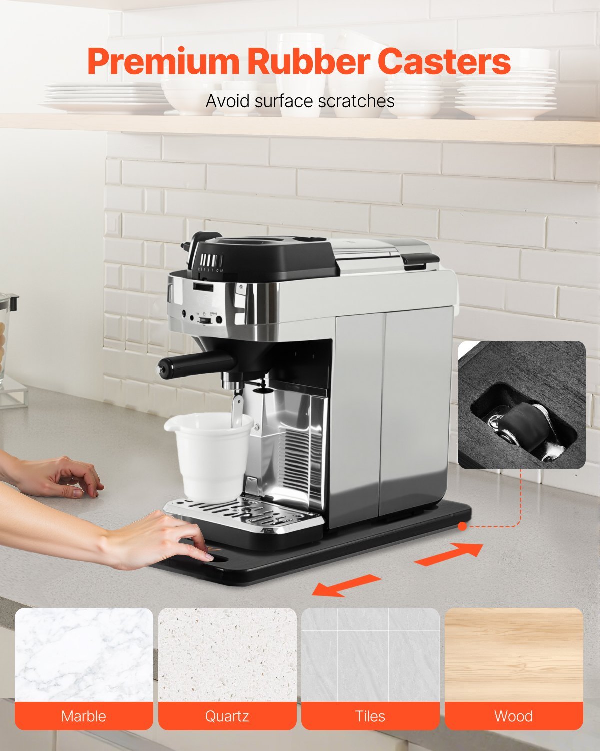 Appliance Slider 14.5 X 7.5 In Sliding Tray For Coffee Maker Black - DropOnline.co