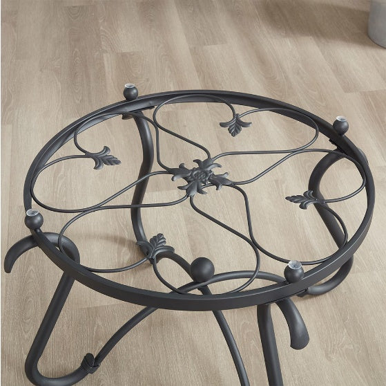 2-piece Coffee Table Set With Tempered Glass Surface - DropOnline.co