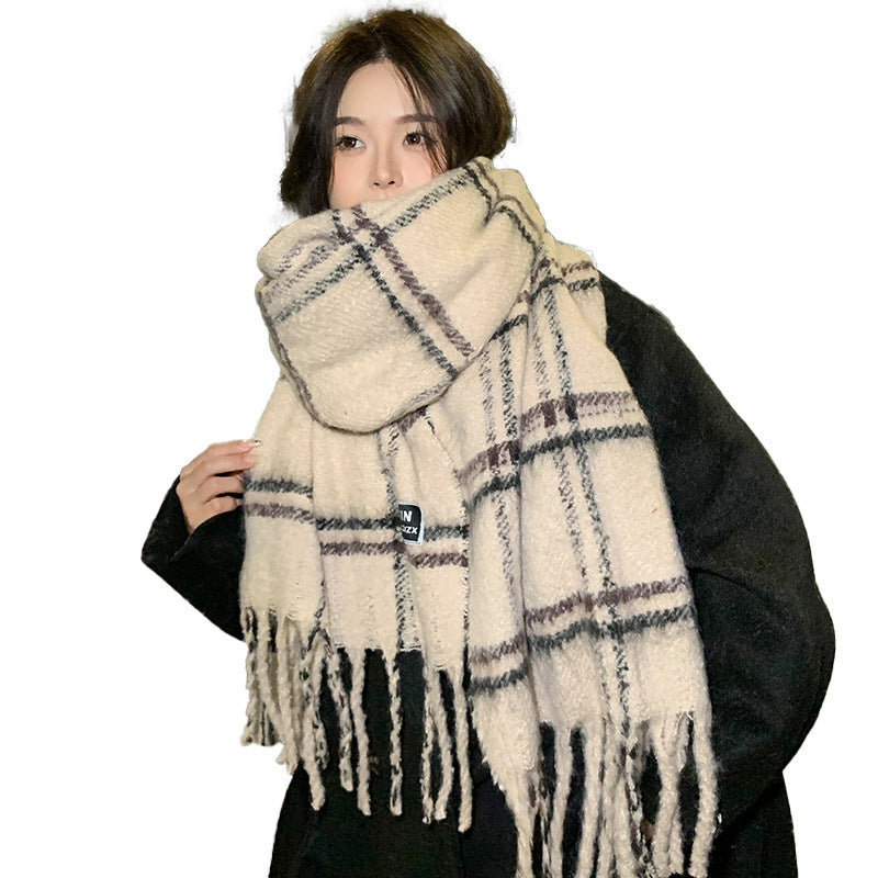 Fashion Scarf - Casual Plaid Printed Warm Neck Protection Scarf - DropOnline.co