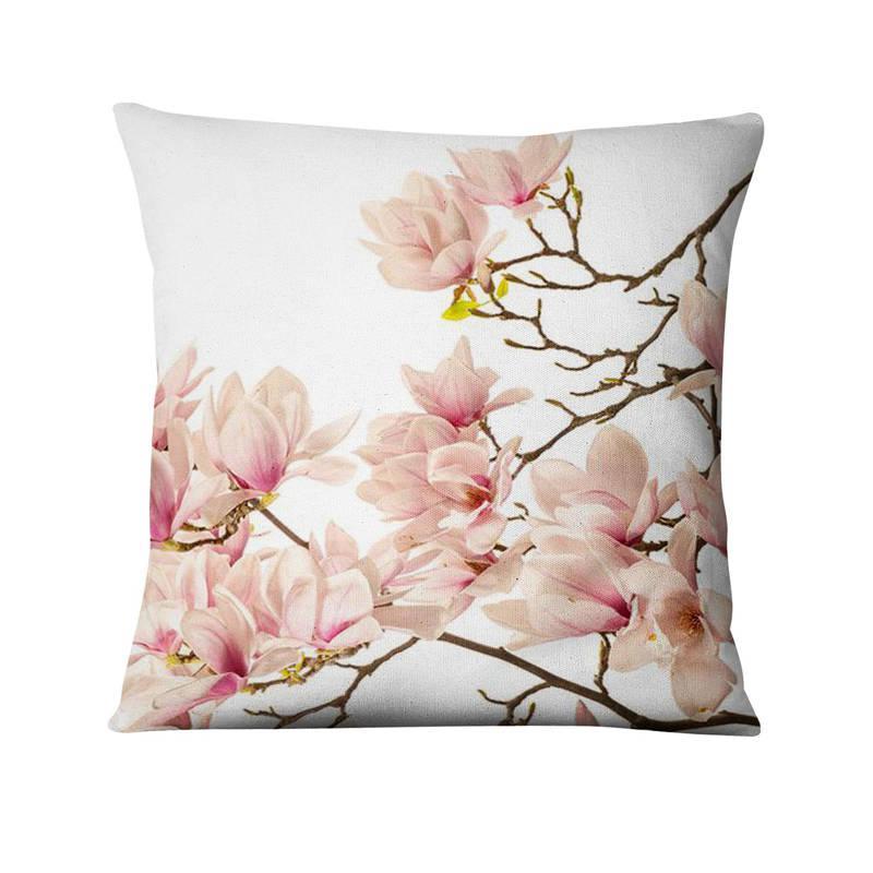 Floral Digital Print Pillowcase Green Plant Cushion Cover - DropOnline.co