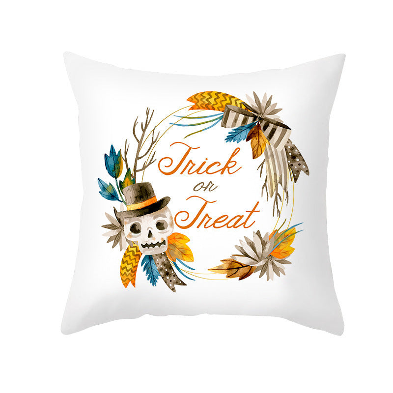 Halloween Pumpkin Letter Fleece Cushion Cover - DropOnline.co