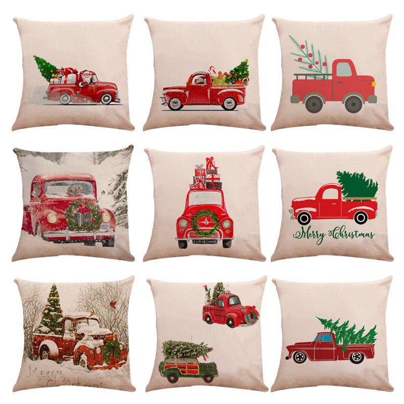 New Christmas Themed Linen Cushion Pillowcase - DropOnline.co