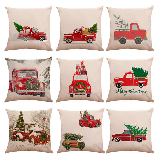 New Christmas Themed Linen Cushion Pillowcase - DropOnline.co